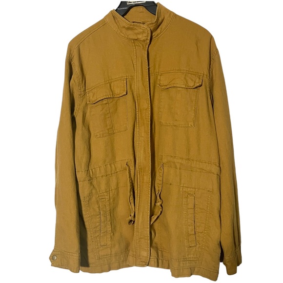 Old Navy Jackets & Blazers - Old Navy Linen Blend Utility Jacket drawstring pockets work coat